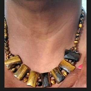 Tiger's Eye Hand Carved 18 in Necklace